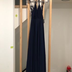 Lulus Navy Blue Long Chiffon Maxi Dress - NWT, Small